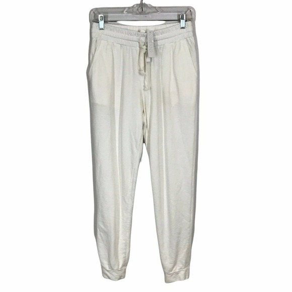 Abound Womens White Elastic Waist Slash Pockets Drawstring Jogger Pant Size M - Picture 1 of 7